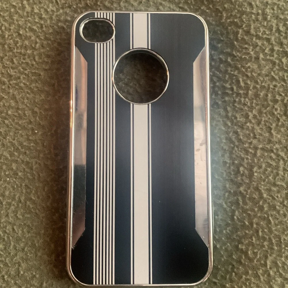 NIP black and silver phone cover and one GUC black and silver phone cover.